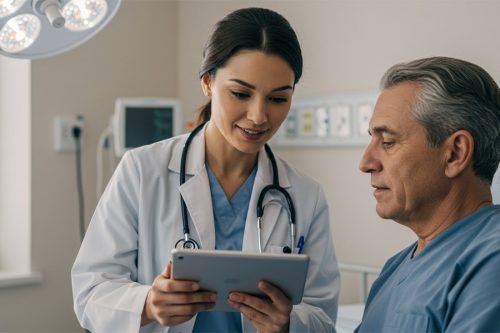 Doctor using tablet to explain treatment with augmented reality in hospitals – Immexive